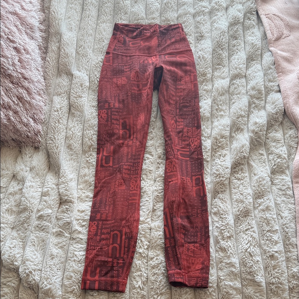 Lululemon Athletica Red Textured Leggings